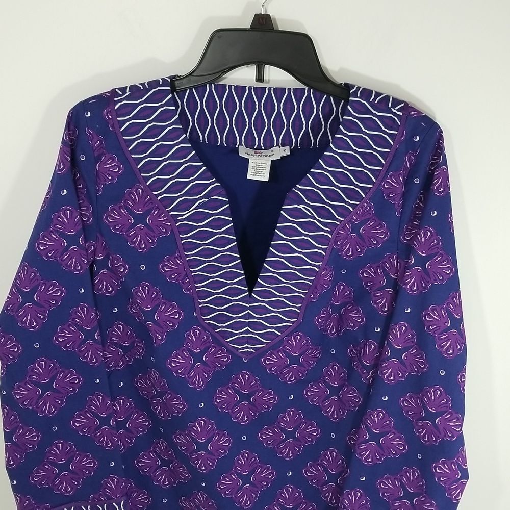 {Vineyard Vines} Purple Shell Tunic Top Size 10 - Picture 2 of 10